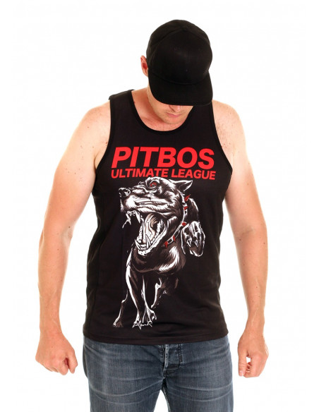 Pitbos Aggressive White n Red Tank