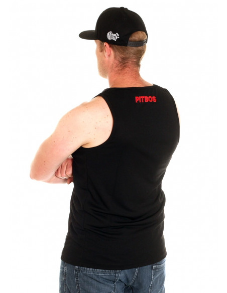 Pitbos Aggressive White n Red Tank