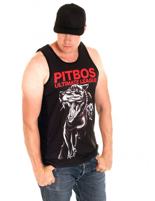 Pitbos Aggressive White n Red Tank