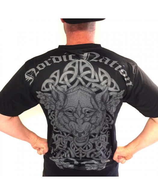 Nordic Worlds Wolf Tee BlackNGrey