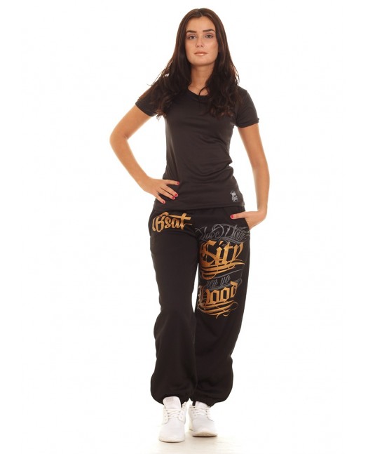 Hood Sweatpants BlackNGold by BSAT