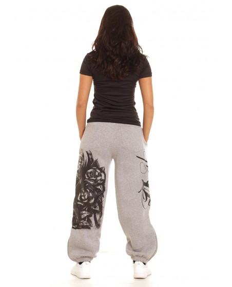 Praying Skull Ladies Sweatpants Grey by BSAT
