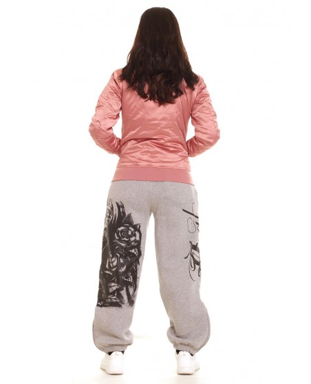 Praying Skull Ladies Sweatpants Grey by BSAT