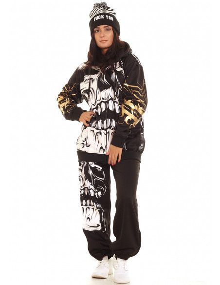 BSAT Big Skull Rebel ZipHoodie Black