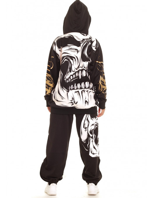 BSAT Big Skull Rebel ZipHoodie Black