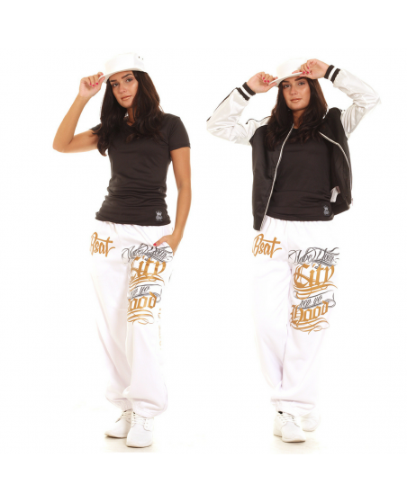 Hood Ladies Sweatpants WhiteNGold by BSAT