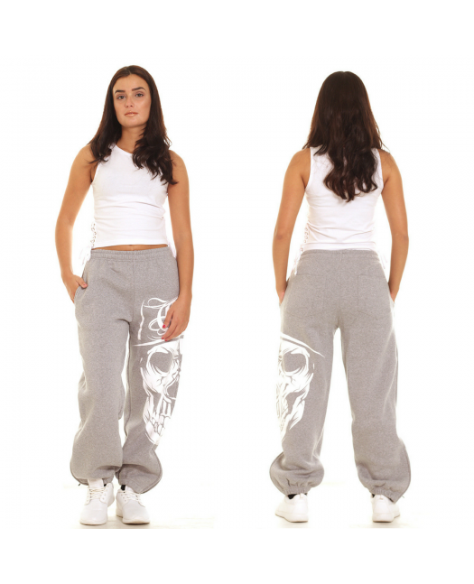 Cali Skull Ladies Sweatpants Grey by...