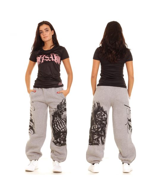 Praying Skull Ladies Sweatpants Grey...