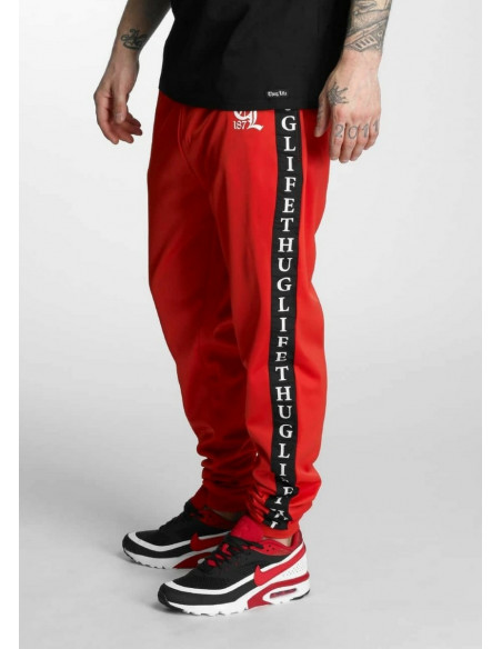 Thug Life Sweatpants Two Stripes Red