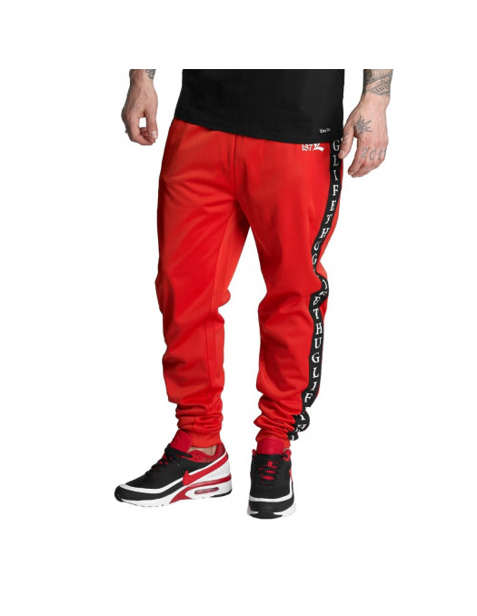 Thug Life Sweatpants Two Stripes Red