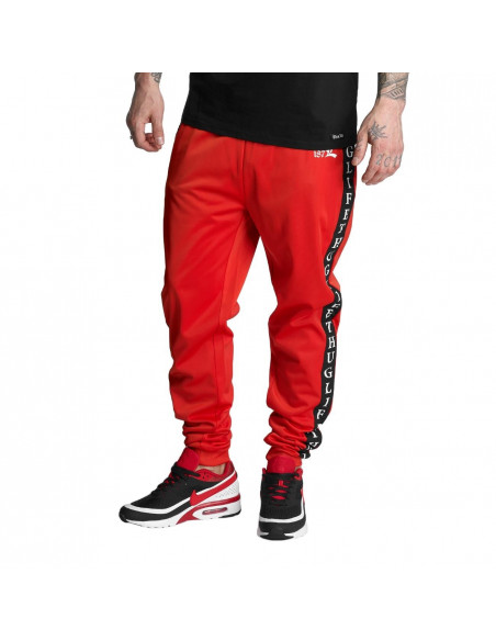 Thug Life Sweatpants Two Stripes Red