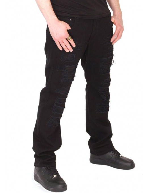Access Apparel Pants Torn Black