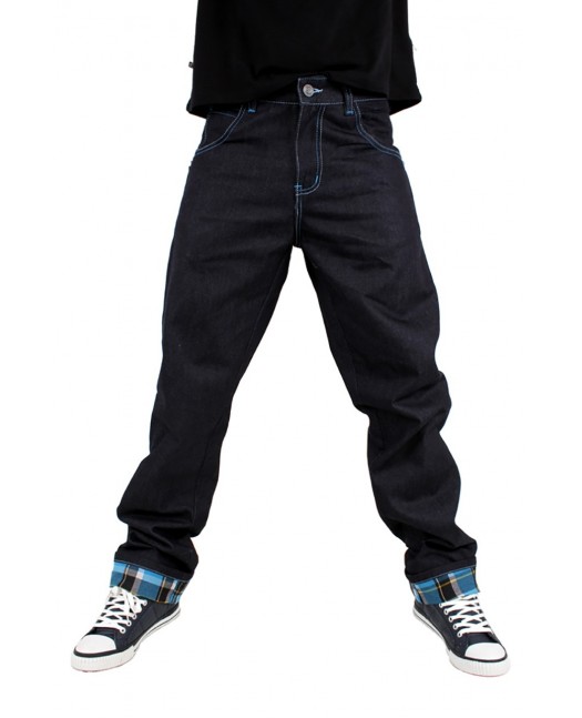 Dirty Money Baggy Zip Arc Check Blue...