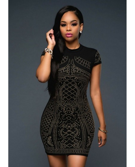 BlackNGold Studded Dress