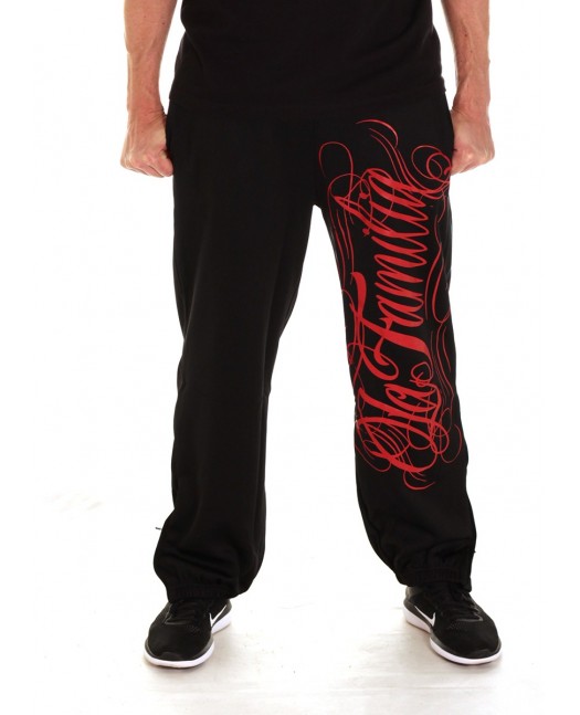LA FAMILIA Sweatpants BlackNRed by BSAT