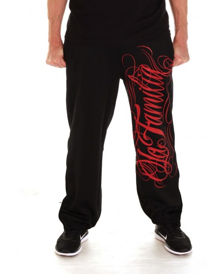 LA FAMILIA Sweatpants BlackNRed by BSAT