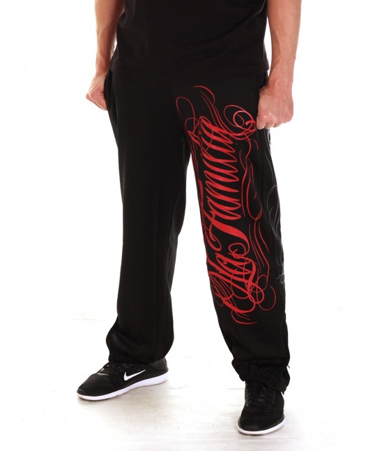 LA FAMILIA Sweatpants BlackNRed by BSAT
