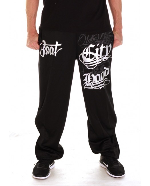 Hood Sweatpants BlackNSilver by BSAT