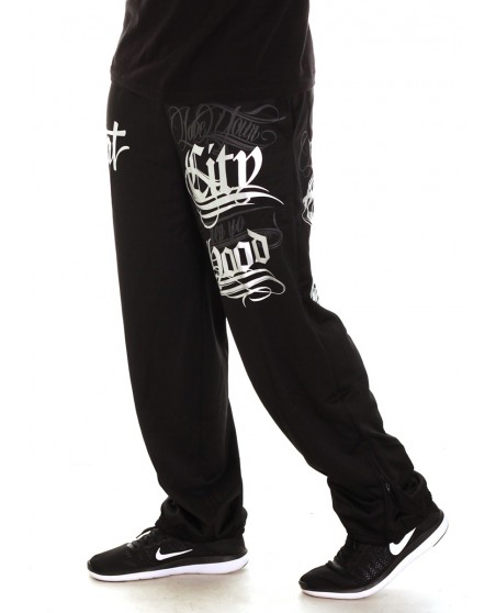 Hood Sweatpants BlackNSilver by BSAT