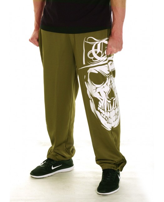 Cali Skull Sweatpants Olive by BSAT
