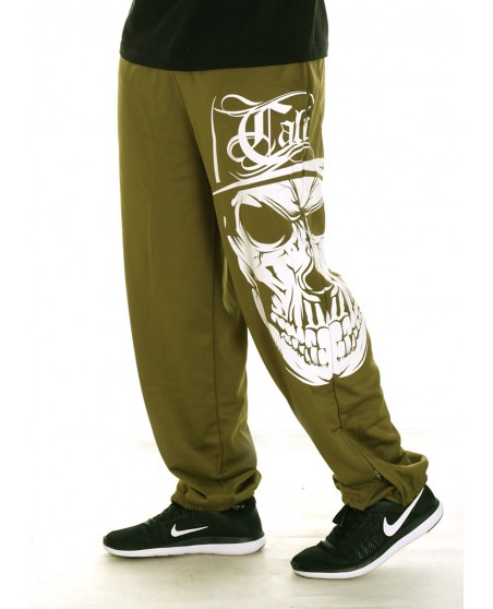 Cali Skull Sweatpants Olive by BSAT