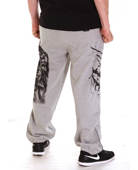 Praying Skull Sweatpants Grey by BSAT