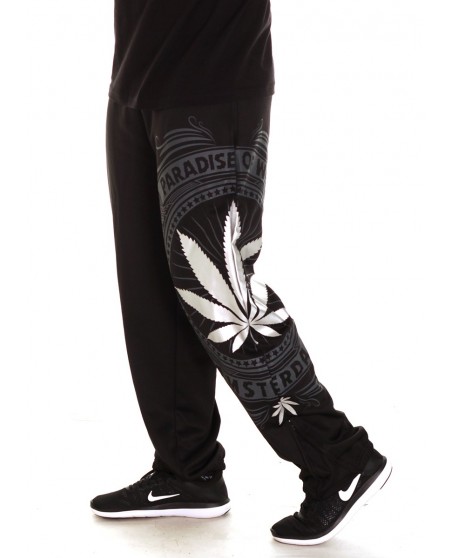 BSAT Silver Weed SweatPants Black//Silver/Grey