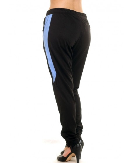 Panther Track Pants BlackNSkyblue by BSAT