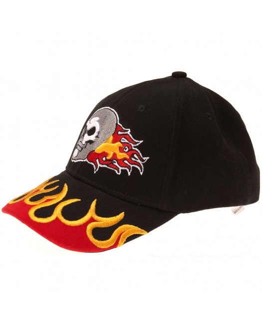 Baseball cap, Flamin Skull