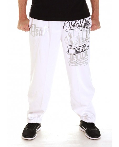 Hood Sweatpants WhiteNSilver by BSAT