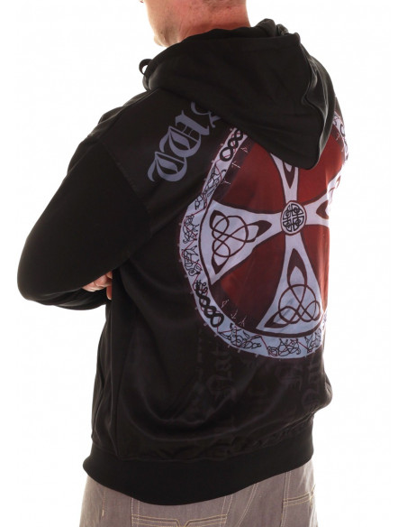Nordic Worlds Shield Red Zip Hoodie