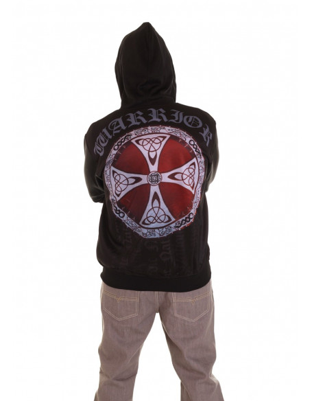 Nordic Worlds Shield Red Zip Hoodie
