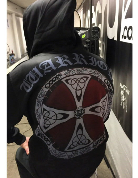 Nordic Worlds Shield Red Zip Hoodie