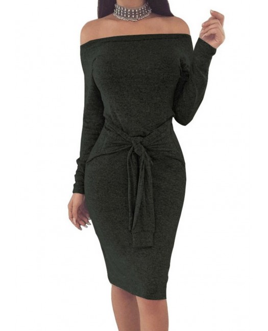 Sporty Bodycon Dress Charcoal