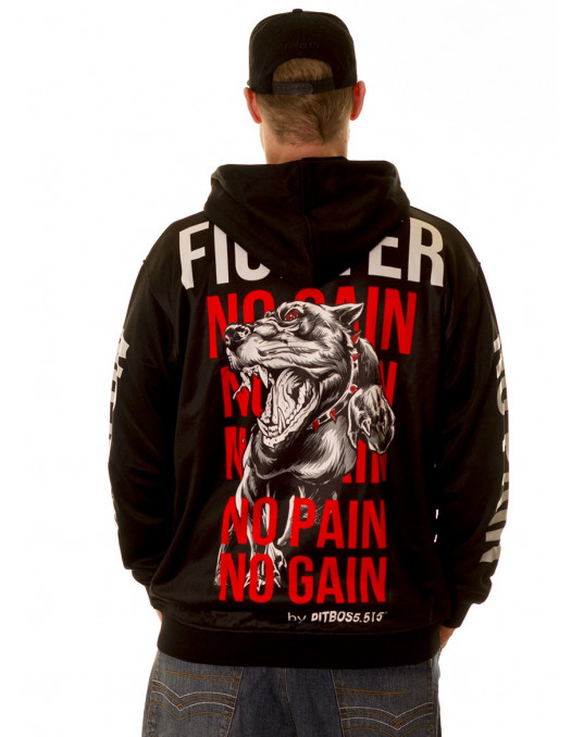 Fighter No Pain No Gain ZipHoodie by...
