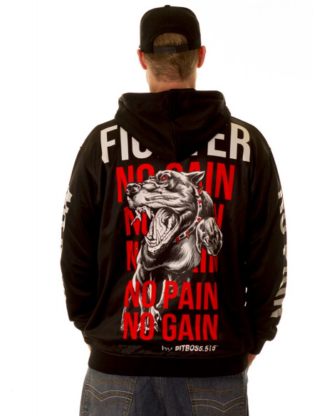 Fighter No Pain No Gain ZipHoodie by Pitbos