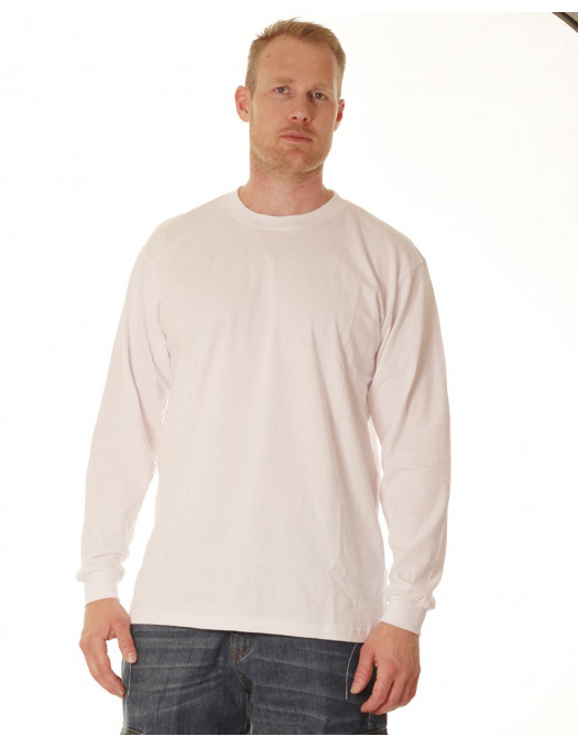 LS Crew Neck Tee White