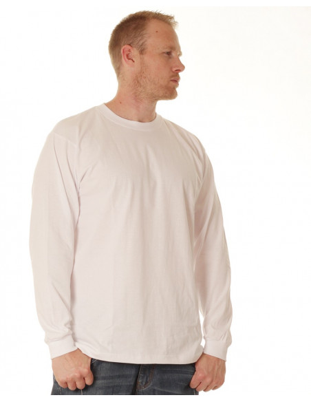 LS Crew Neck Tee White
