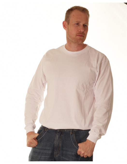 LS Crew Neck Tee White