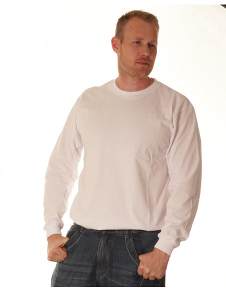 LS Crew Neck Tee White