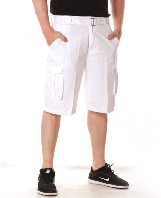 Access Washed Cargo Shorts White
