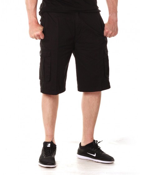 Access Washed Cargo Shorts Black