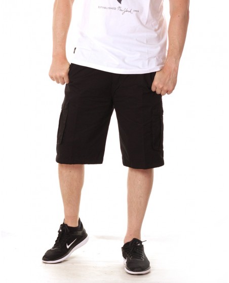 Access Washed Cargo Shorts Black