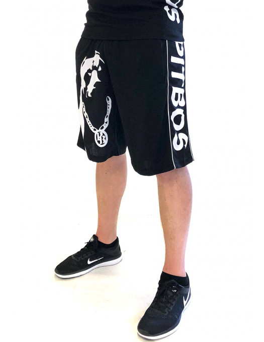 Pitbos Shorts Dog Logo White