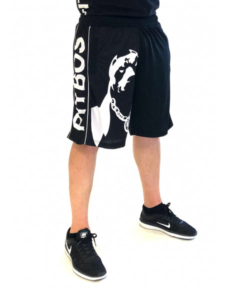 Pitbos Shorts Dog Logo White