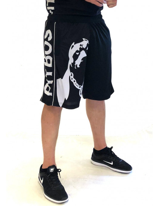 Pitbos Shorts Dog Logo White