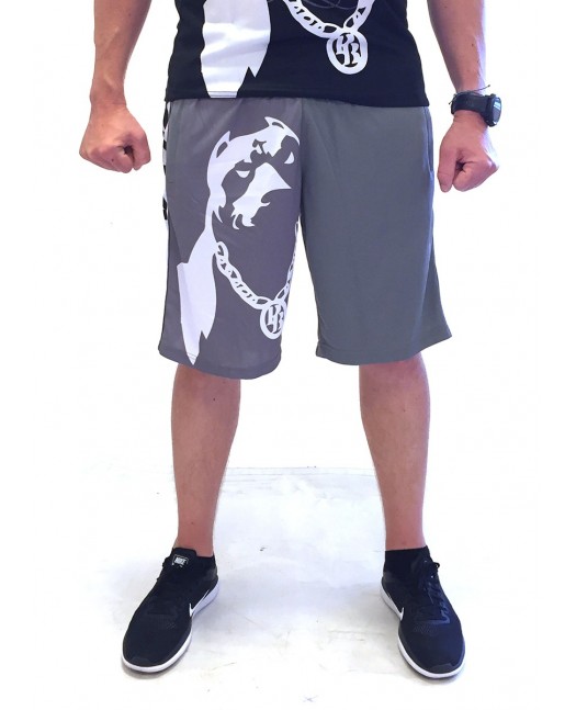 Pitbos Shorts Dog Logo Grey