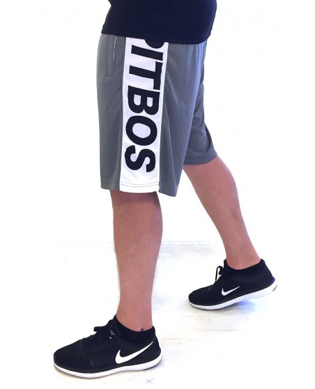 Pitbos Shorts Dog Logo Grey