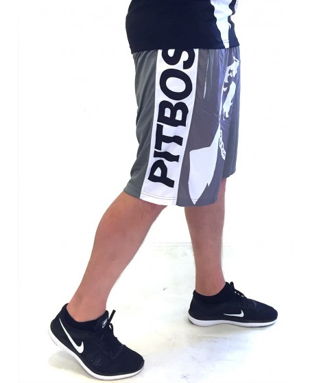 Pitbos Shorts Dog Logo Grey