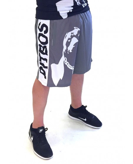 Pitbos Shorts Dog Logo Grey